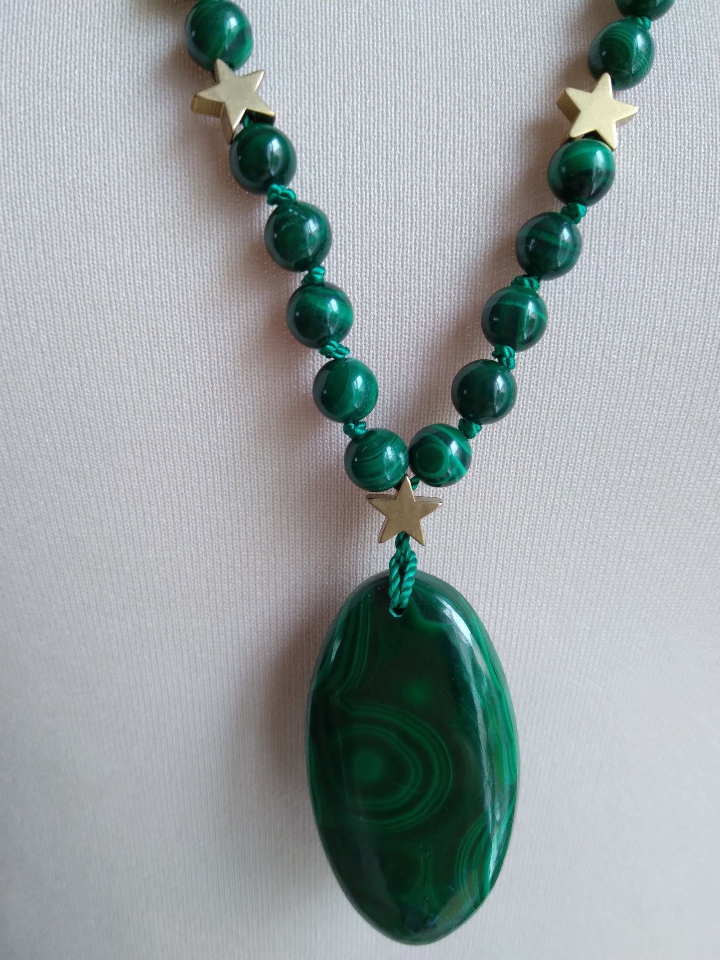 Mala en malachite "Sois tranquille"