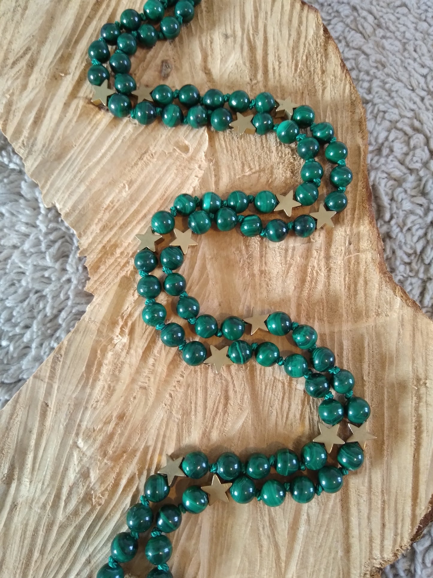 Mala en malachite "Sois tranquille"