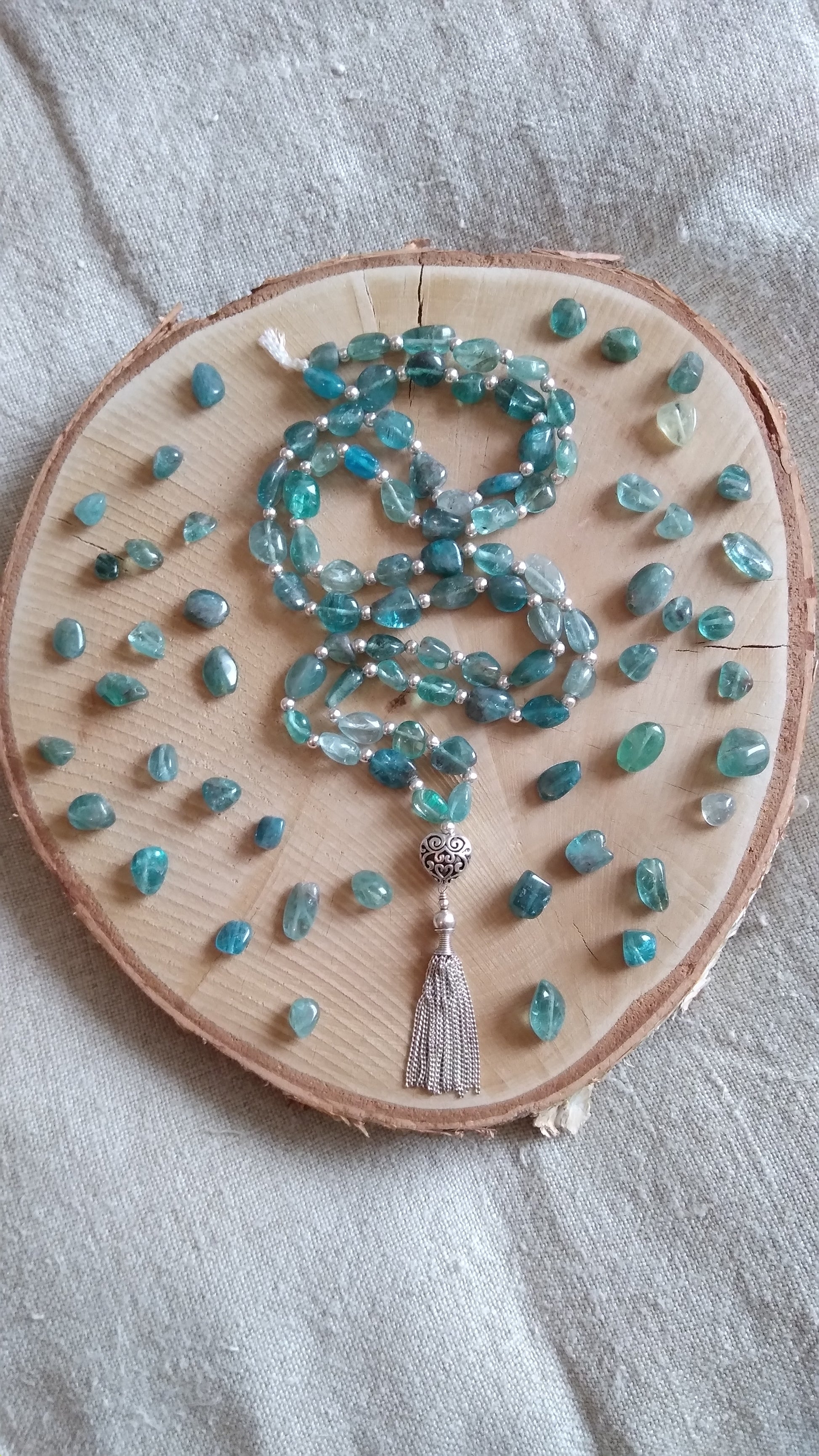 mala en fluorite bleue