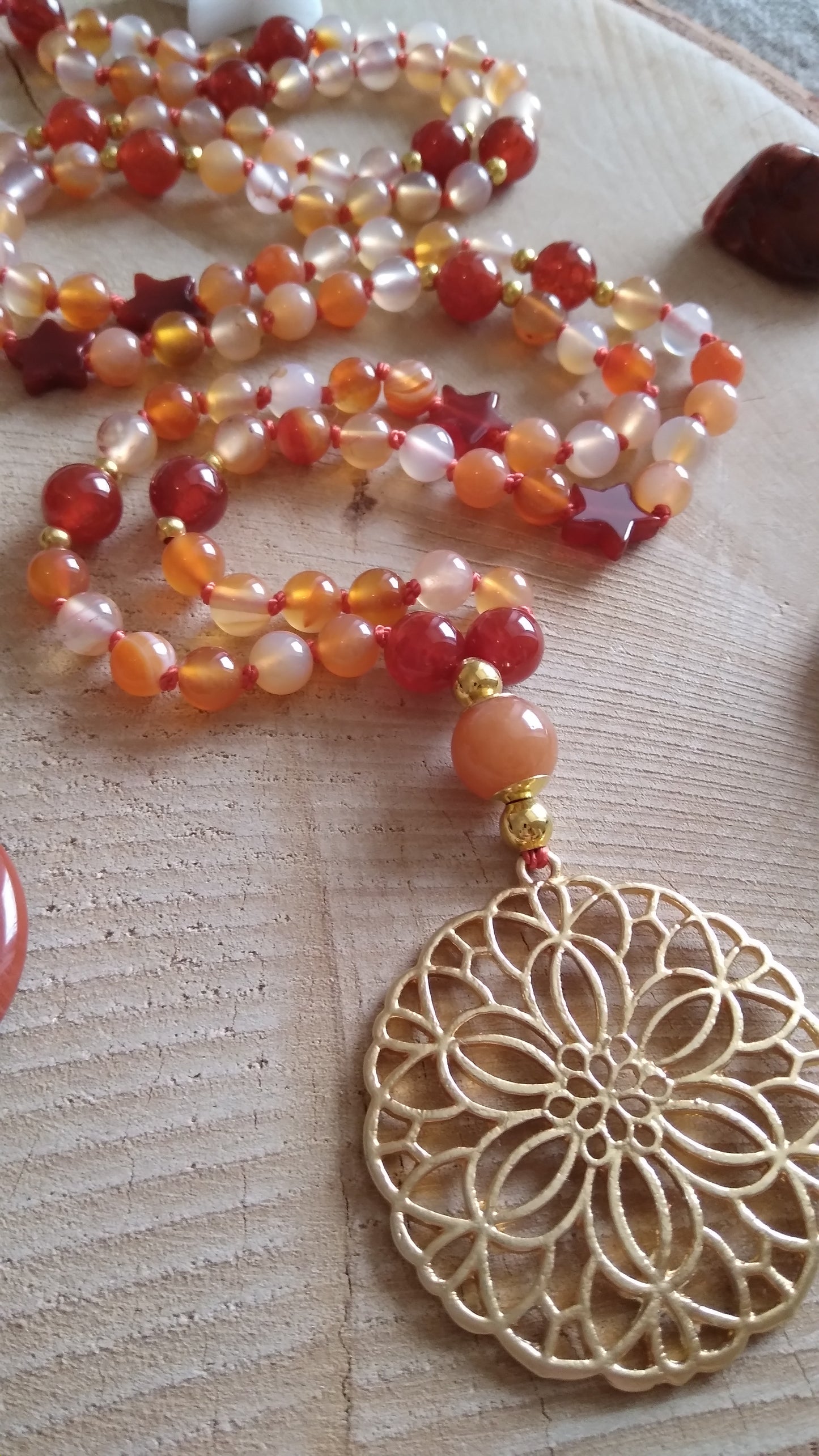 perles en aventurine orange