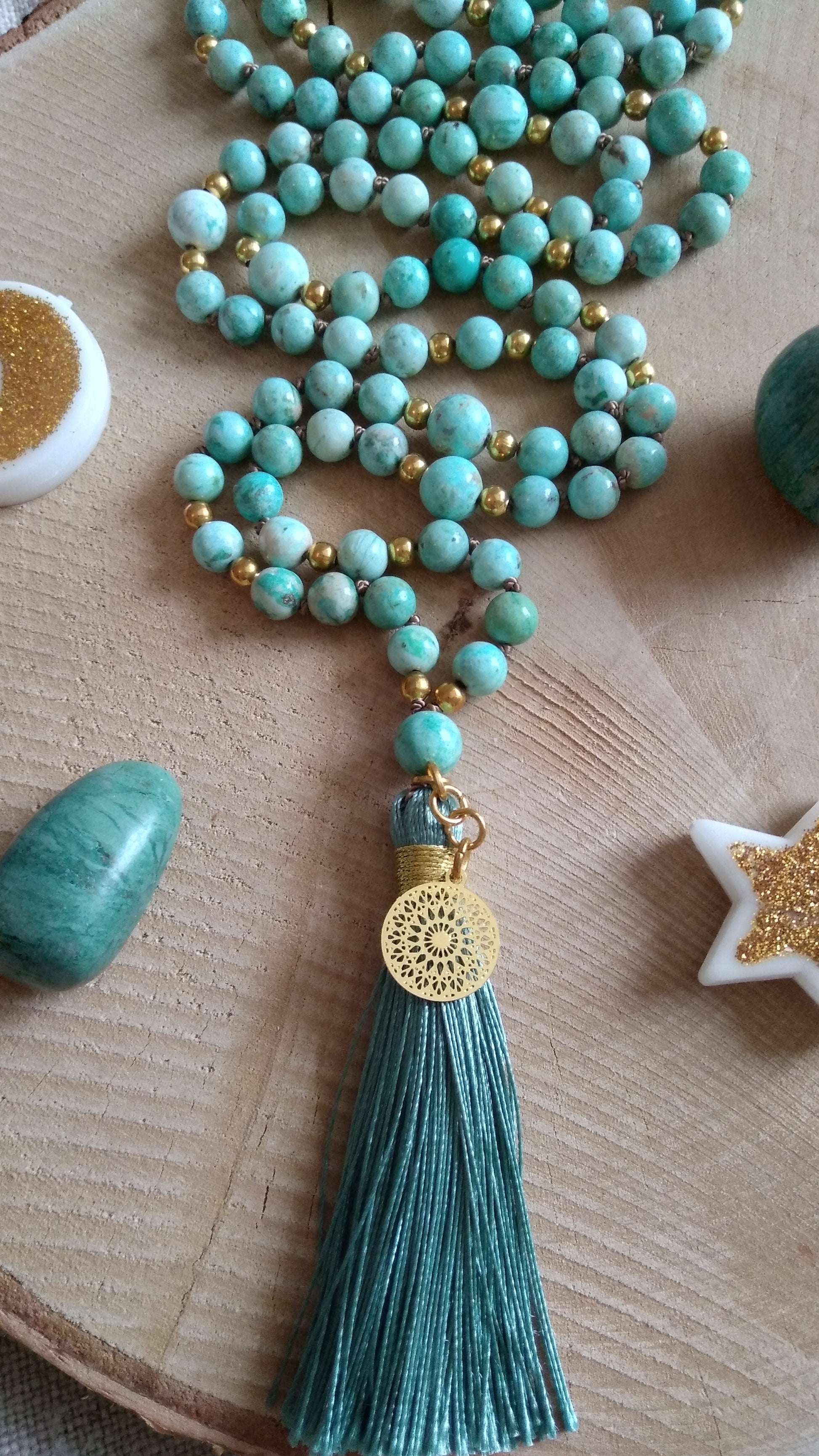 collier de perles en turquoise