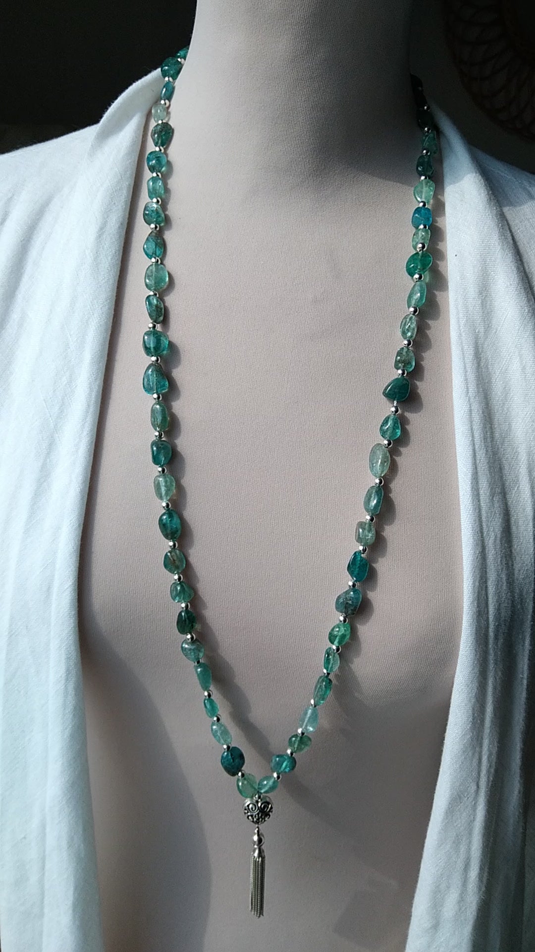 collier mala en fluorite