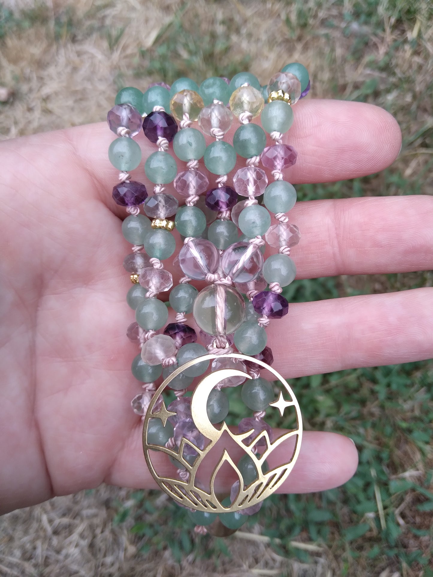 Mala en fluorite et aventurine verte "Féérie"