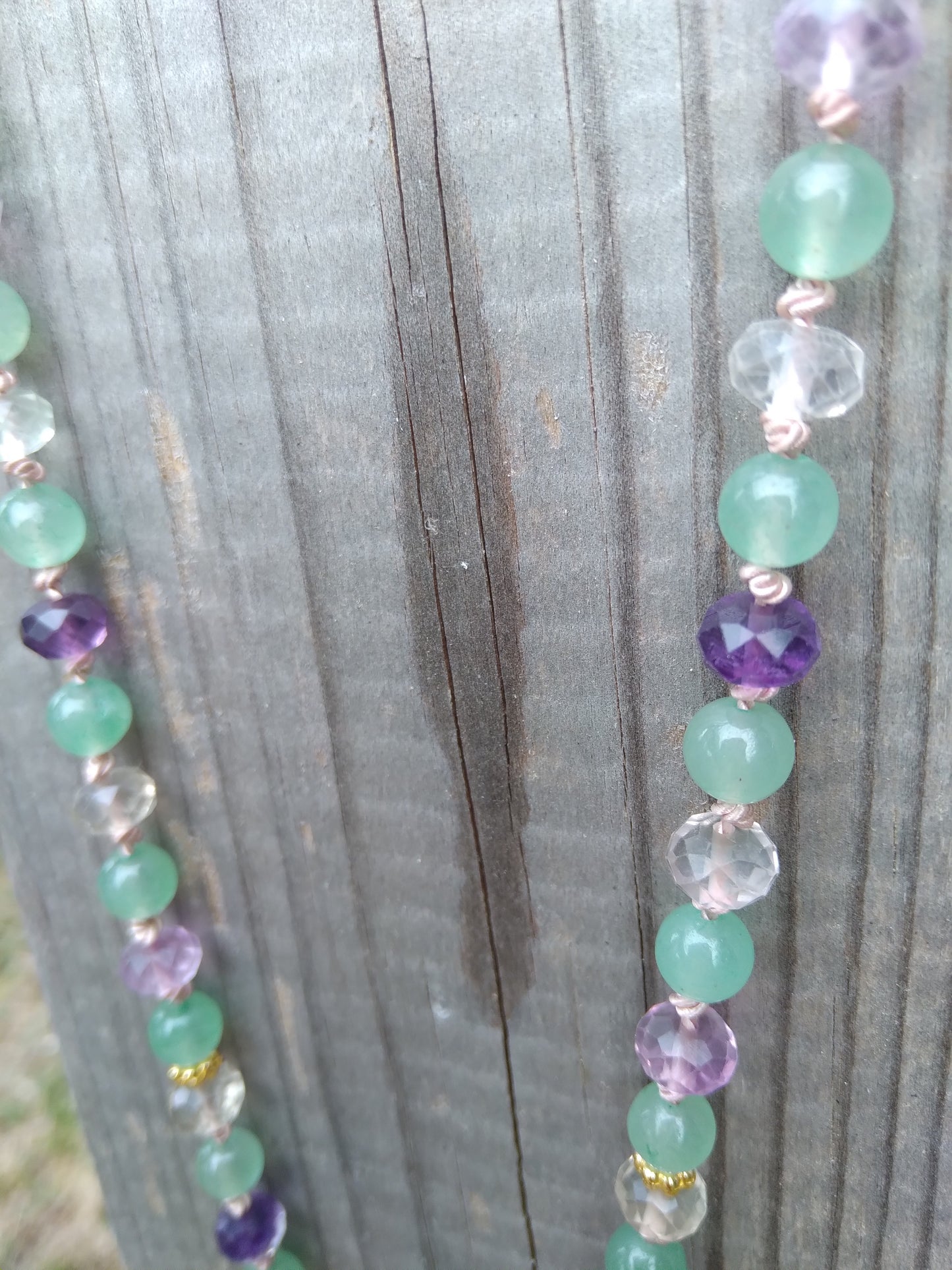 Mala en fluorite et aventurine verte "Féérie"