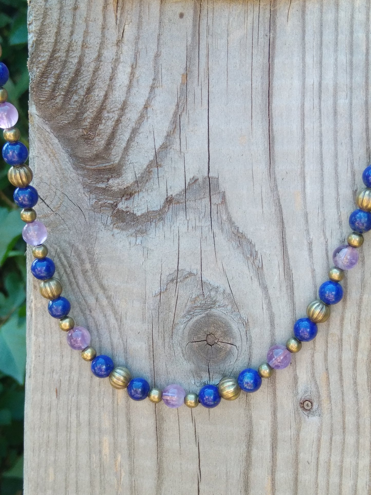 Collier en lapis-lazuli et améthyste "Clairvoyance"