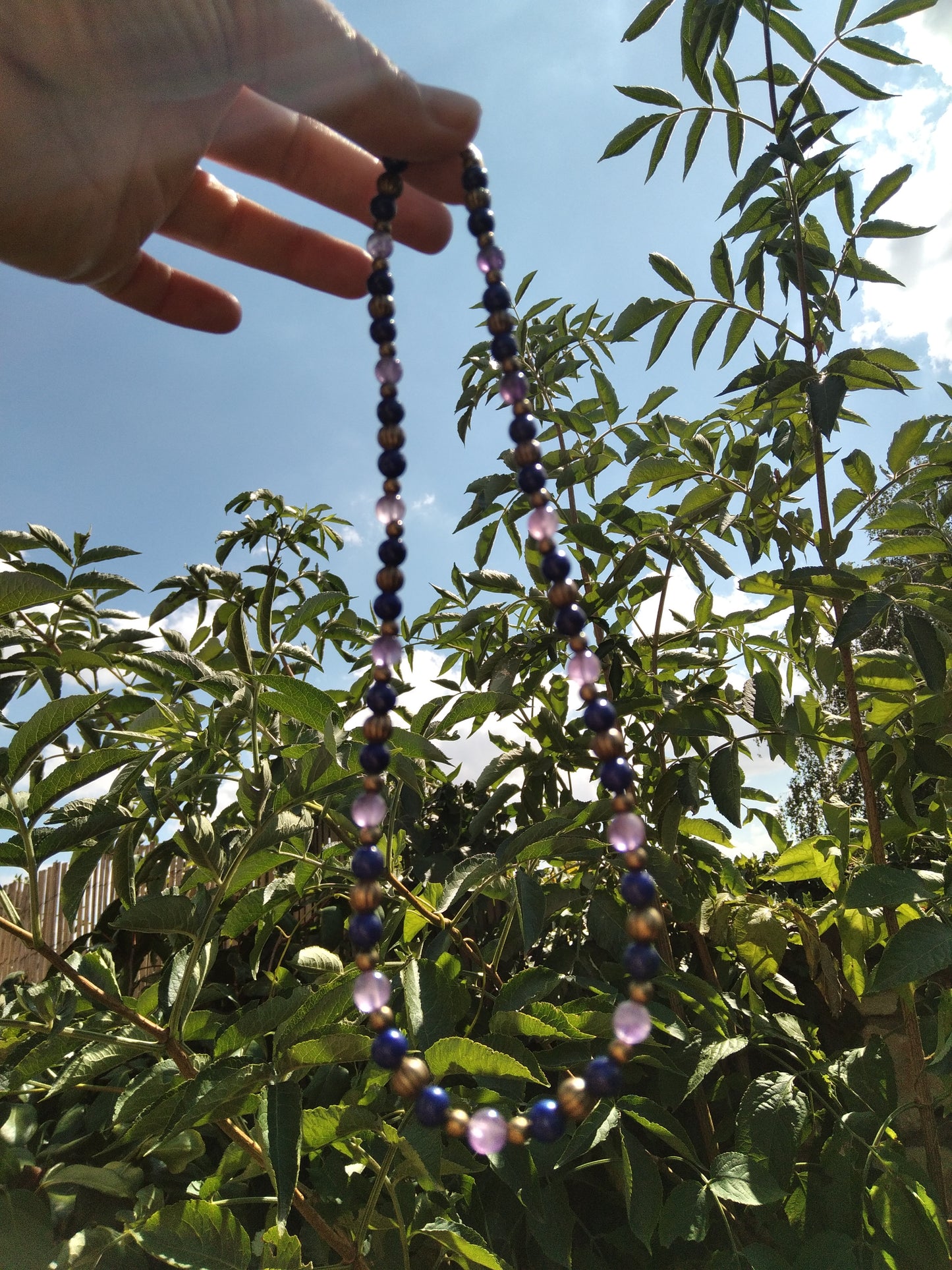 Collier en lapis-lazuli et améthyste "Clairvoyance"