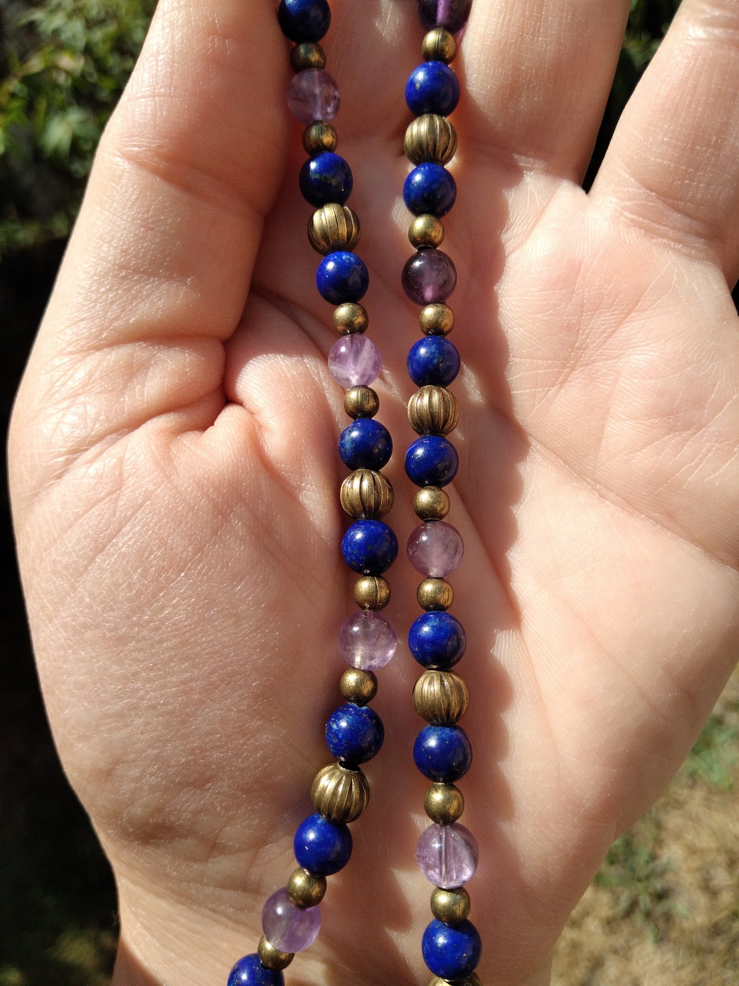 Collier en lapis-lazuli et améthyste "Clairvoyance"