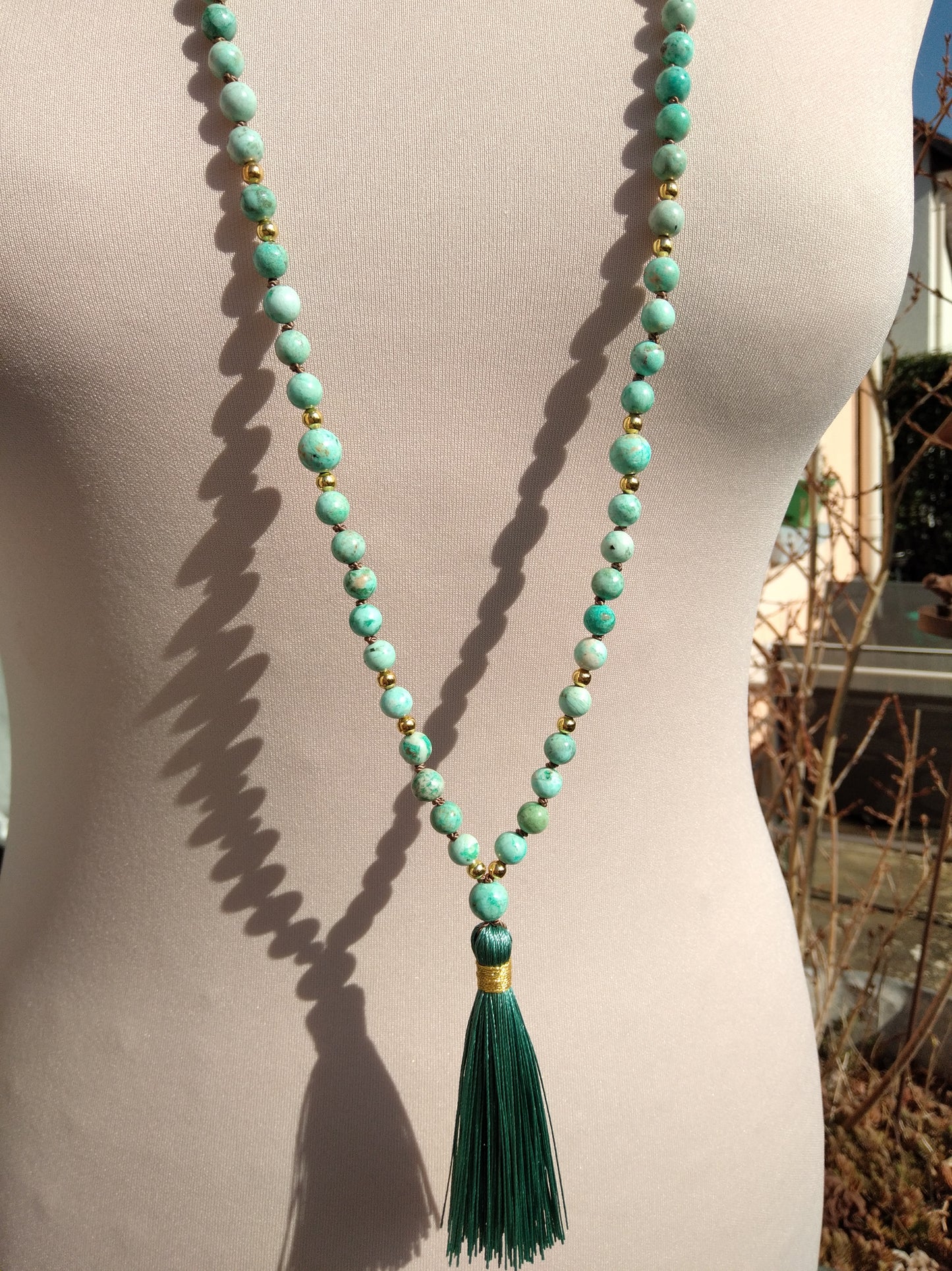 mala pompon turquoise