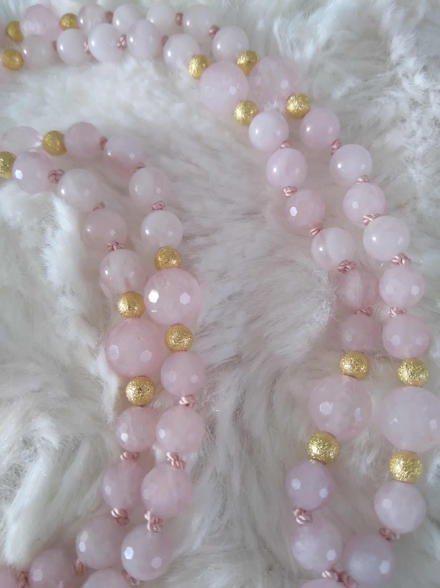 Mala bola de grossesse en quartz rose "Osmose"