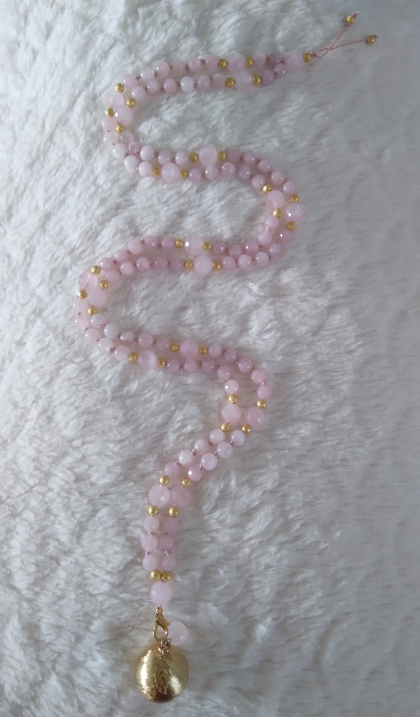 Mala bola de grossesse en quartz rose "Osmose"