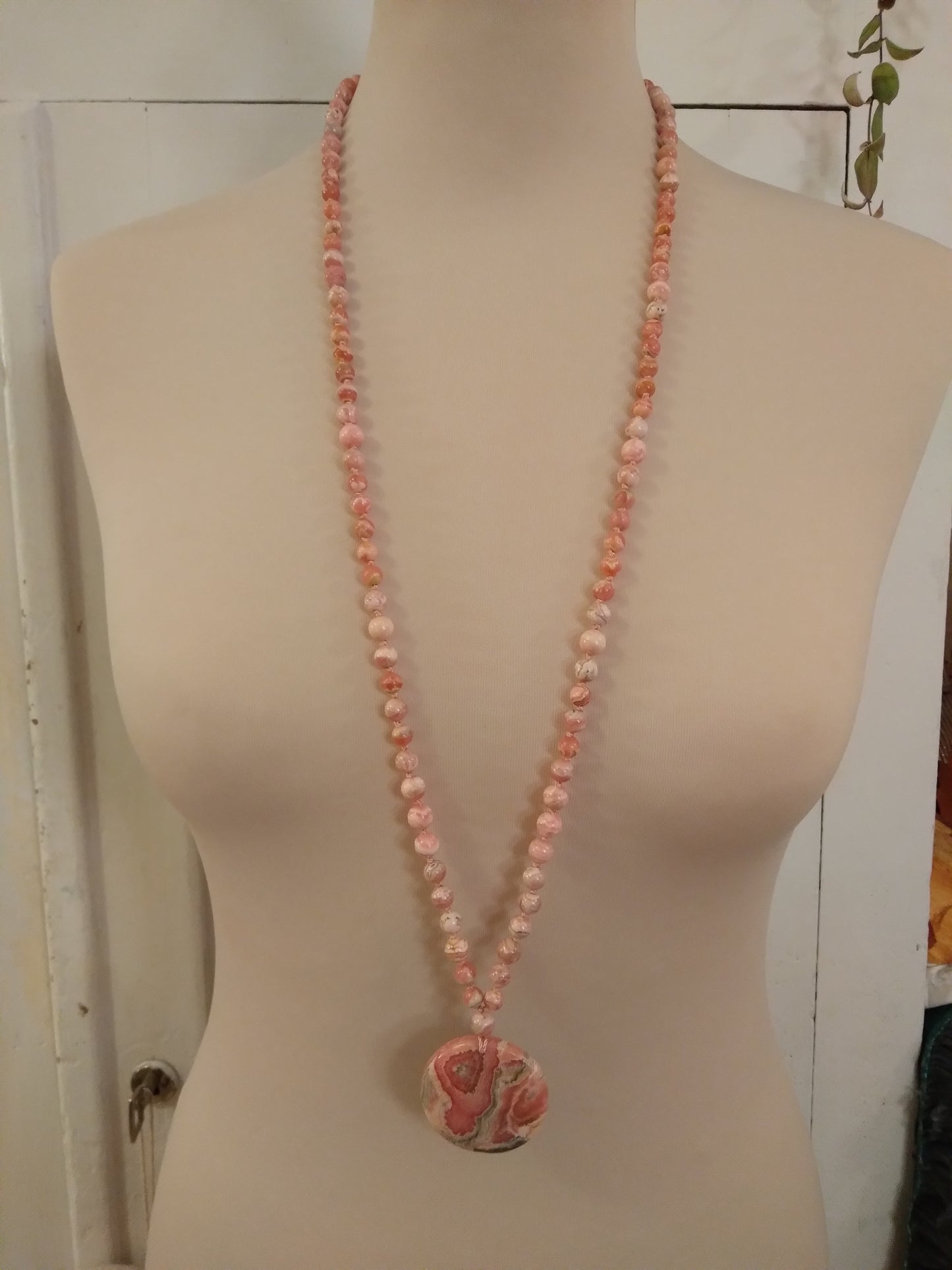 Mala en rhodochrosite "Amour"