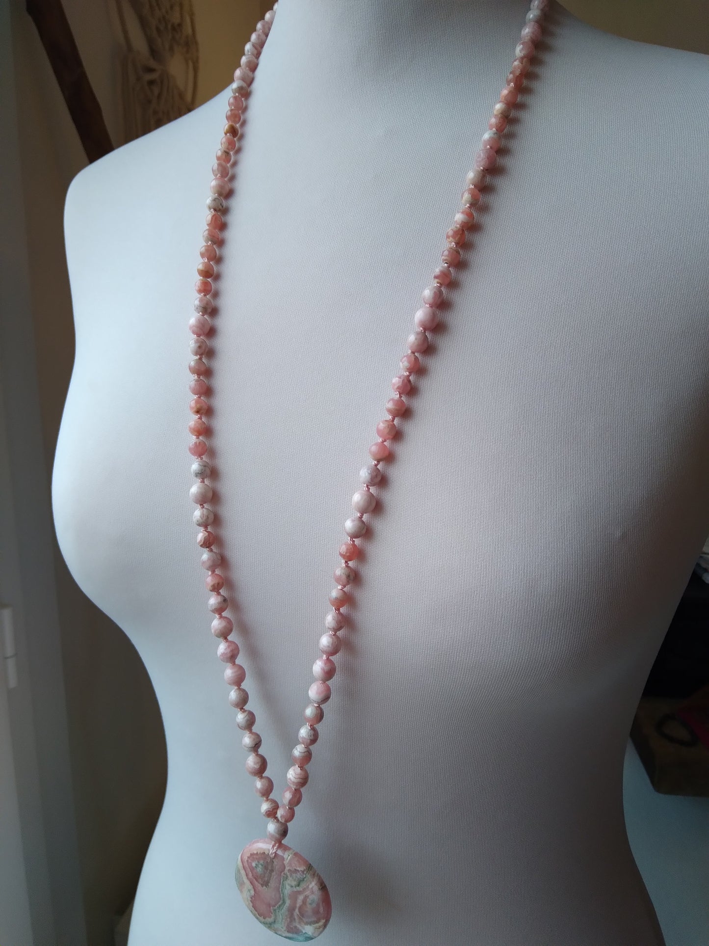 Mala en rhodochrosite "Amour"