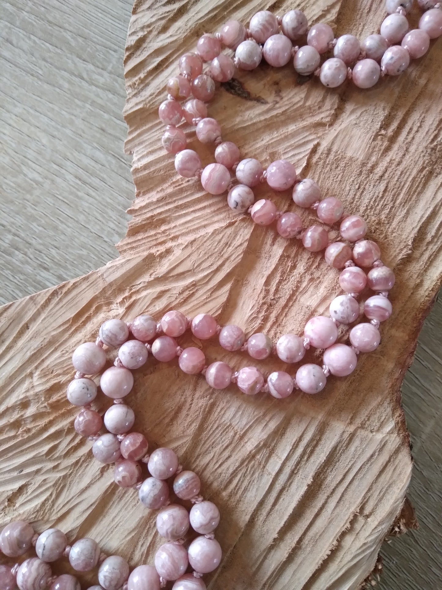 Mala en rhodochrosite "Amour"