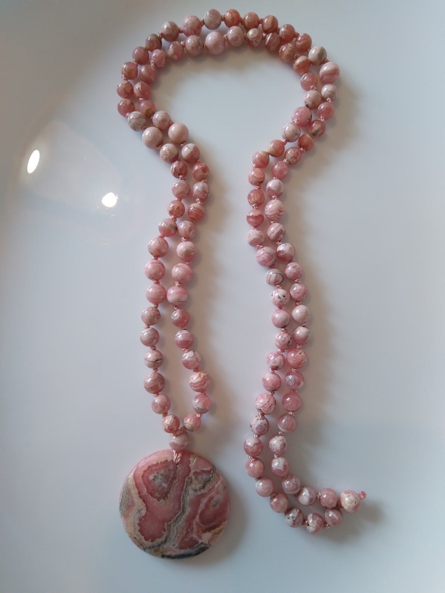 Mala en rhodochrosite "Amour"