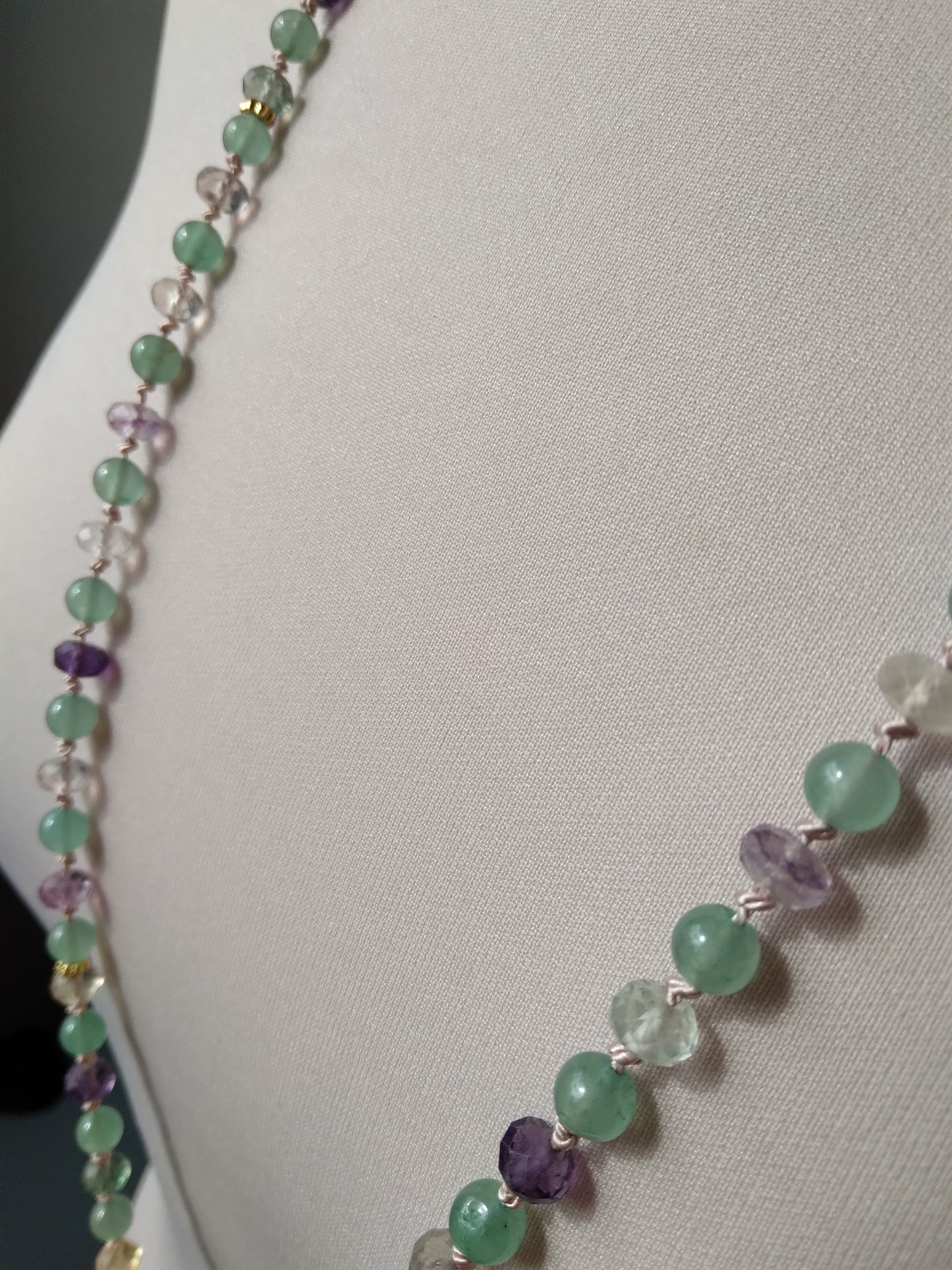 Mala en fluorite et aventurine verte "Féérie"